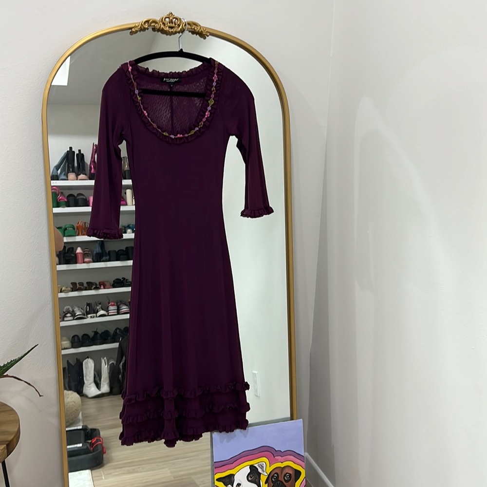 Vtg Betsey Johnson ruffle dress